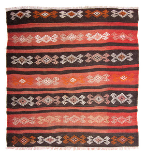 Tapis Kelim - Vieux carré  - 135 x 115 cm - multicolore
