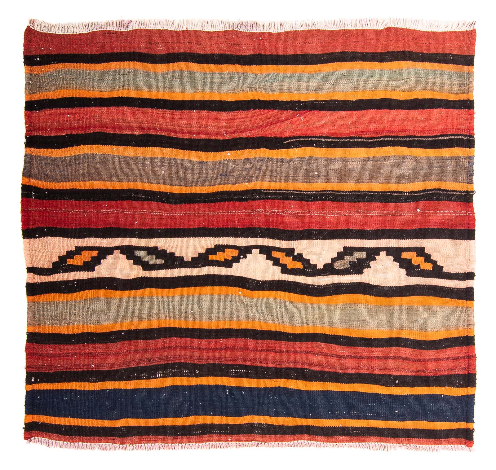 Tapis Kelim - Vieux carré  - 130 x 120 cm - multicolore