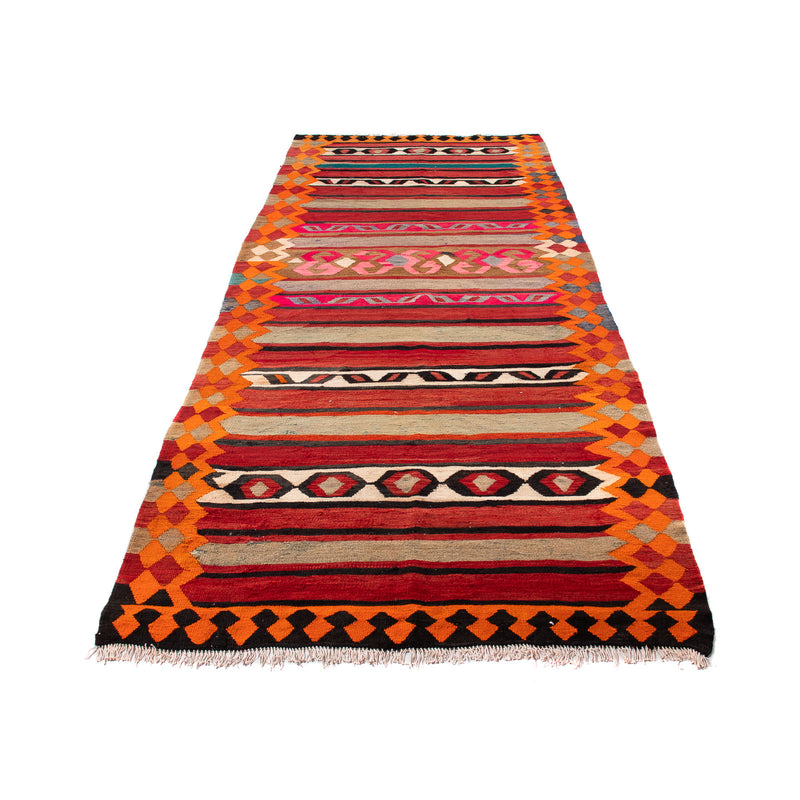 Tapis de couloir Tapis Kelim - Vieux - 370 x 130 cm - multicolore