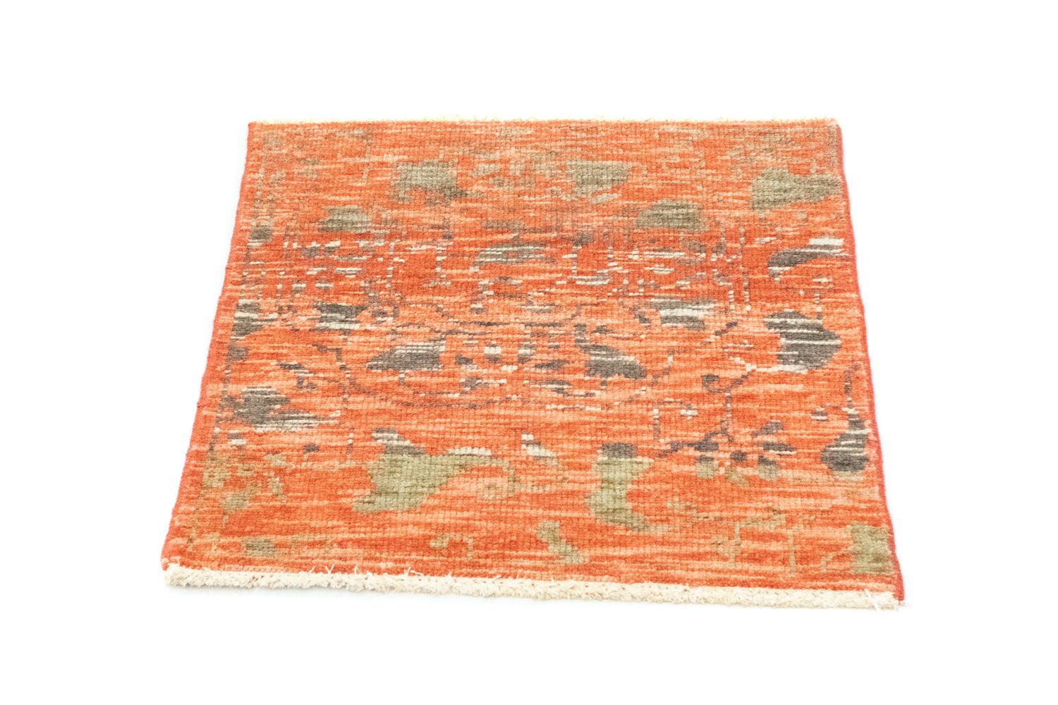 Tapis design carré  - 61 x 60 cm - orange