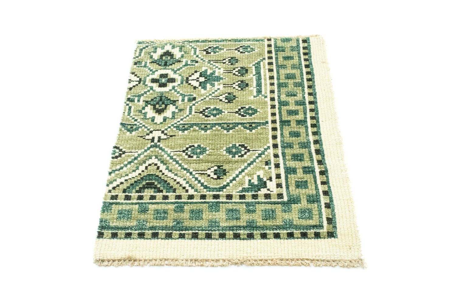 Tapis en laine - 87 x 64 cm - vert
