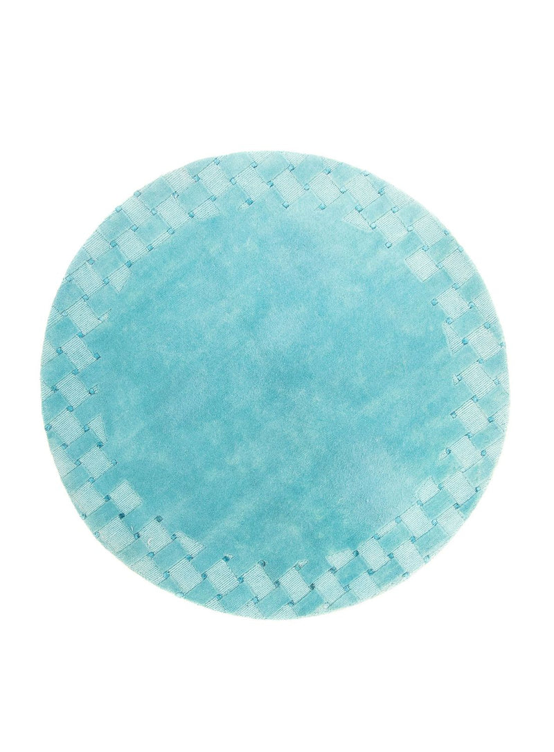 Nepal Teppich 151 x 151 cm - hellblau