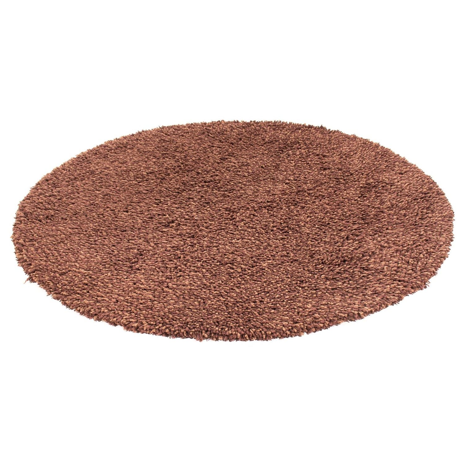 Tapis à poils longs ronde  - 150 x 150 cm - marron