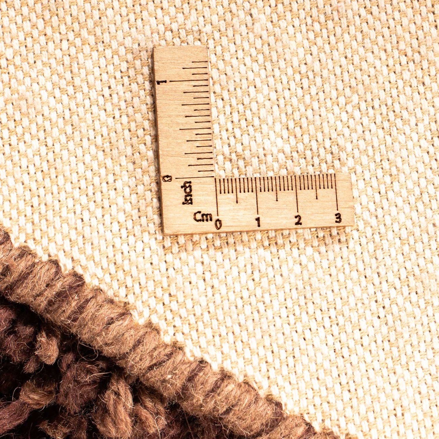 Tapis à poils longs ronde  - 150 x 150 cm - marron