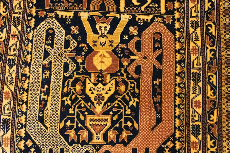 Tapis afghan - 153 x 87 cm - bleu