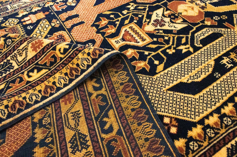 Tapis afghan - 153 x 87 cm - bleu