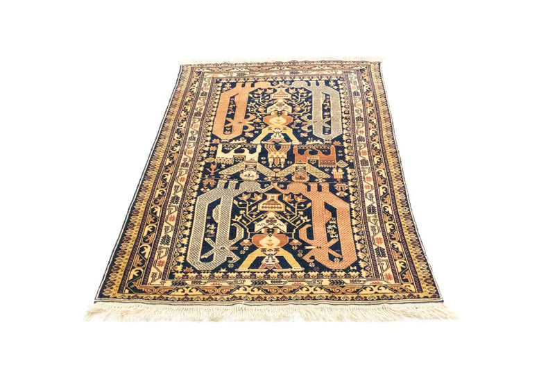 Tapis afghan - 153 x 87 cm - bleu