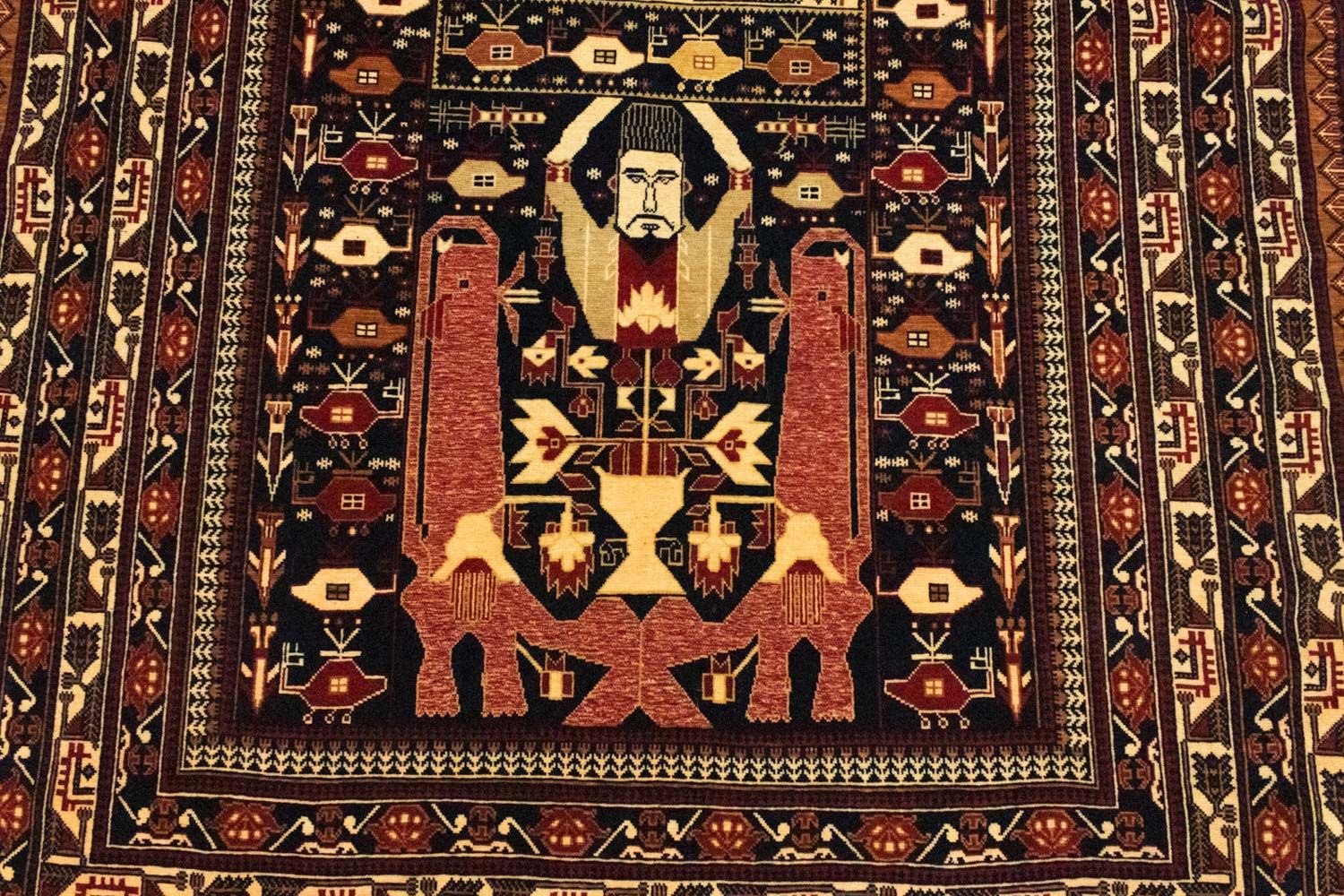 Tapis afghan - 196 x 122 cm - bleu