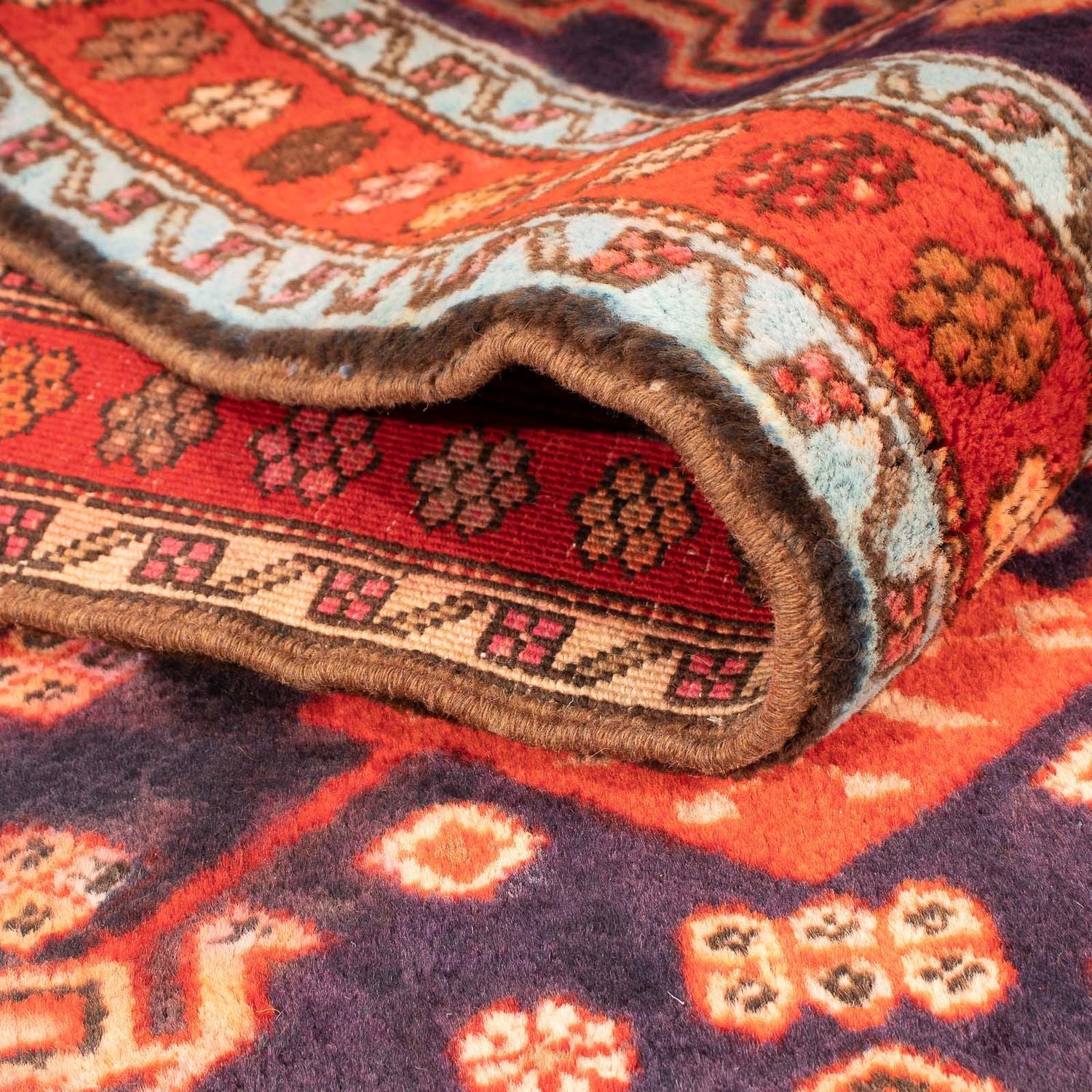 Tapis de couloir Tapis persan - Nomadic - 280 x 130 cm - bleu foncé