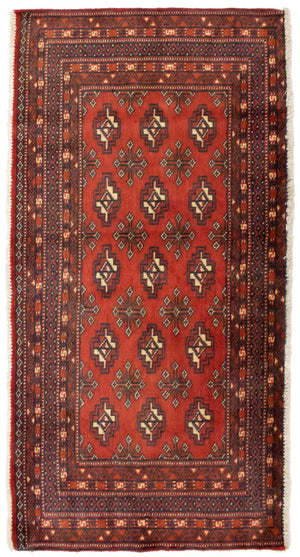 Tapis de couloir Tapis Turkaman - 100 x 50 cm - rouge