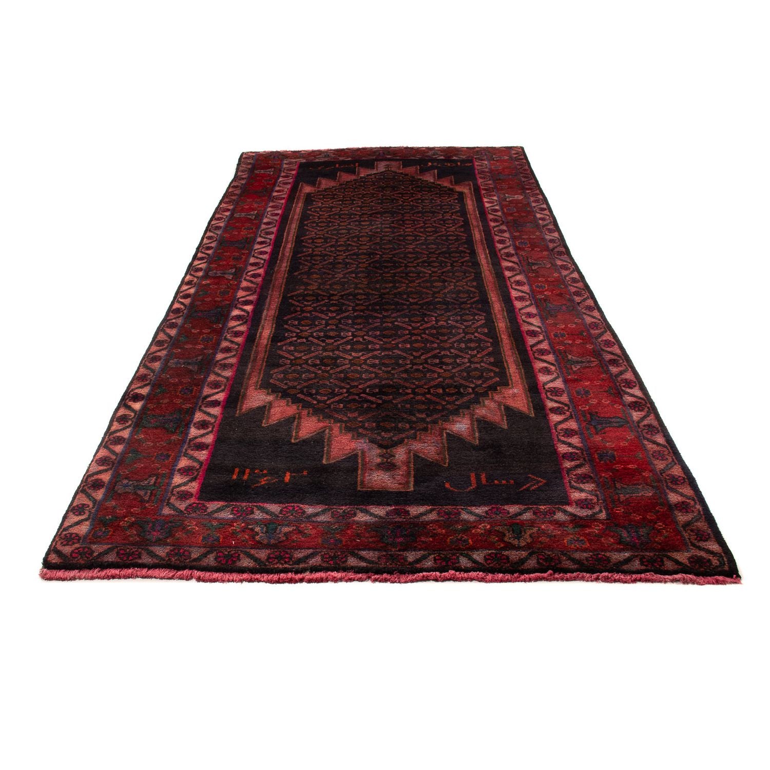 Tapis persan - Nomadic - 300 x 155 cm - rouge foncé