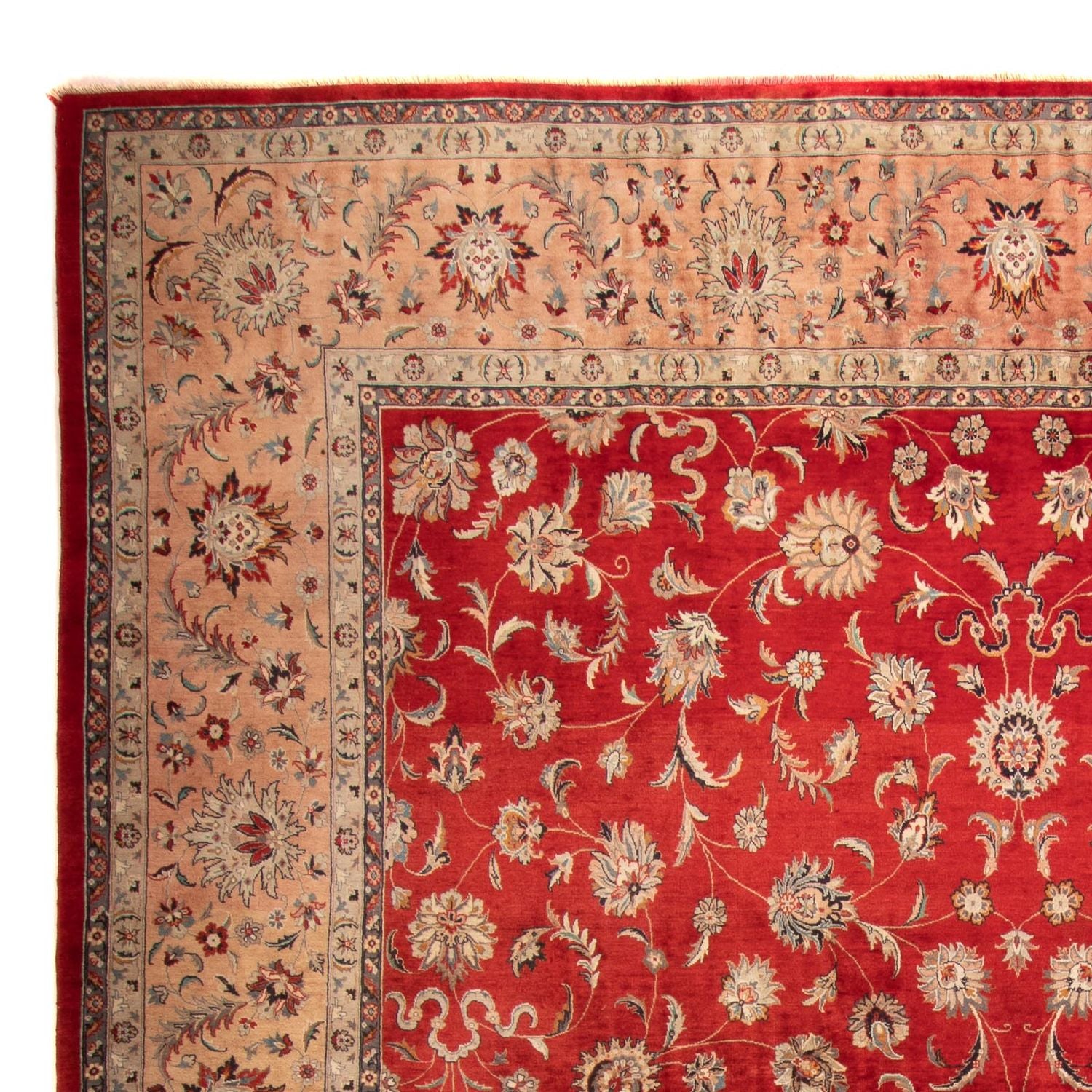 Tapis oriental - Tabriz - 363 x 280 cm - rouge foncé