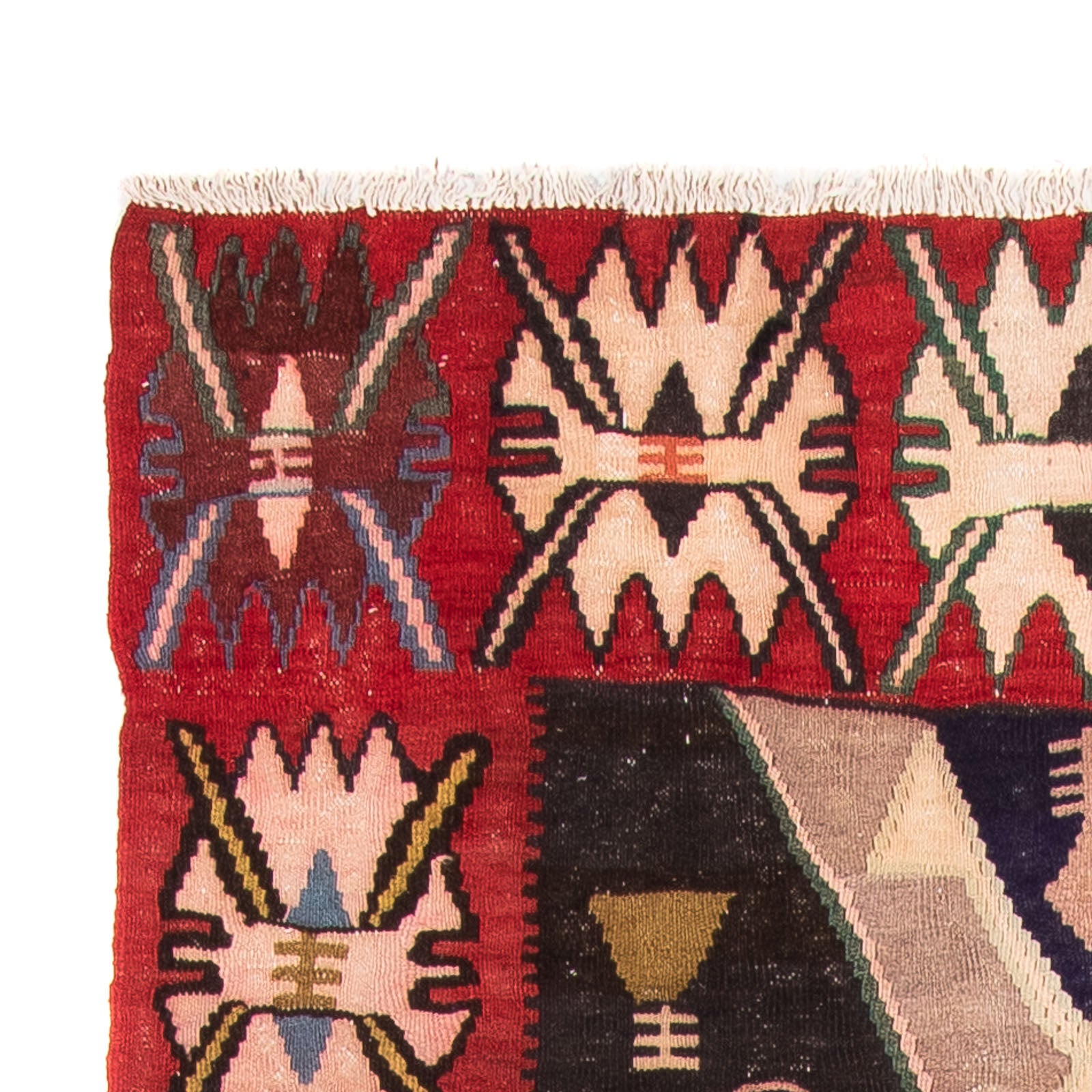 Tapis de couloir Tapis Kelim - Vieux - 300 x 150 cm - multicolore