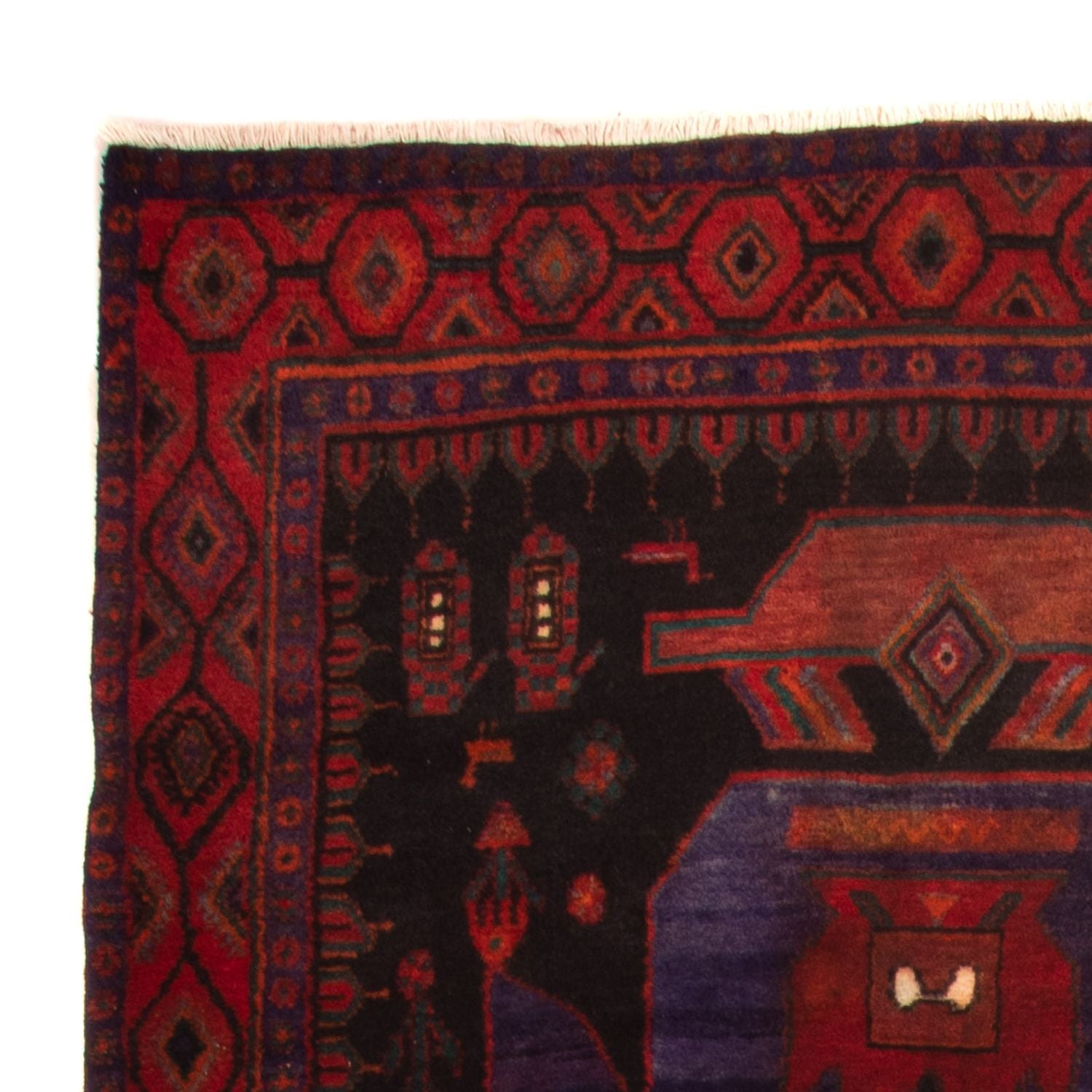 Tapis de couloir Tapis persan - Nomadic - 380 x 146 cm - bleu foncé