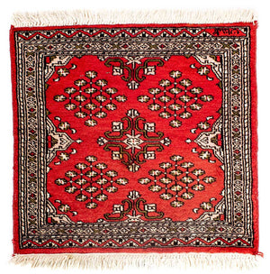 Tapis Pakistani carré  - 63 x 62 cm - rouge