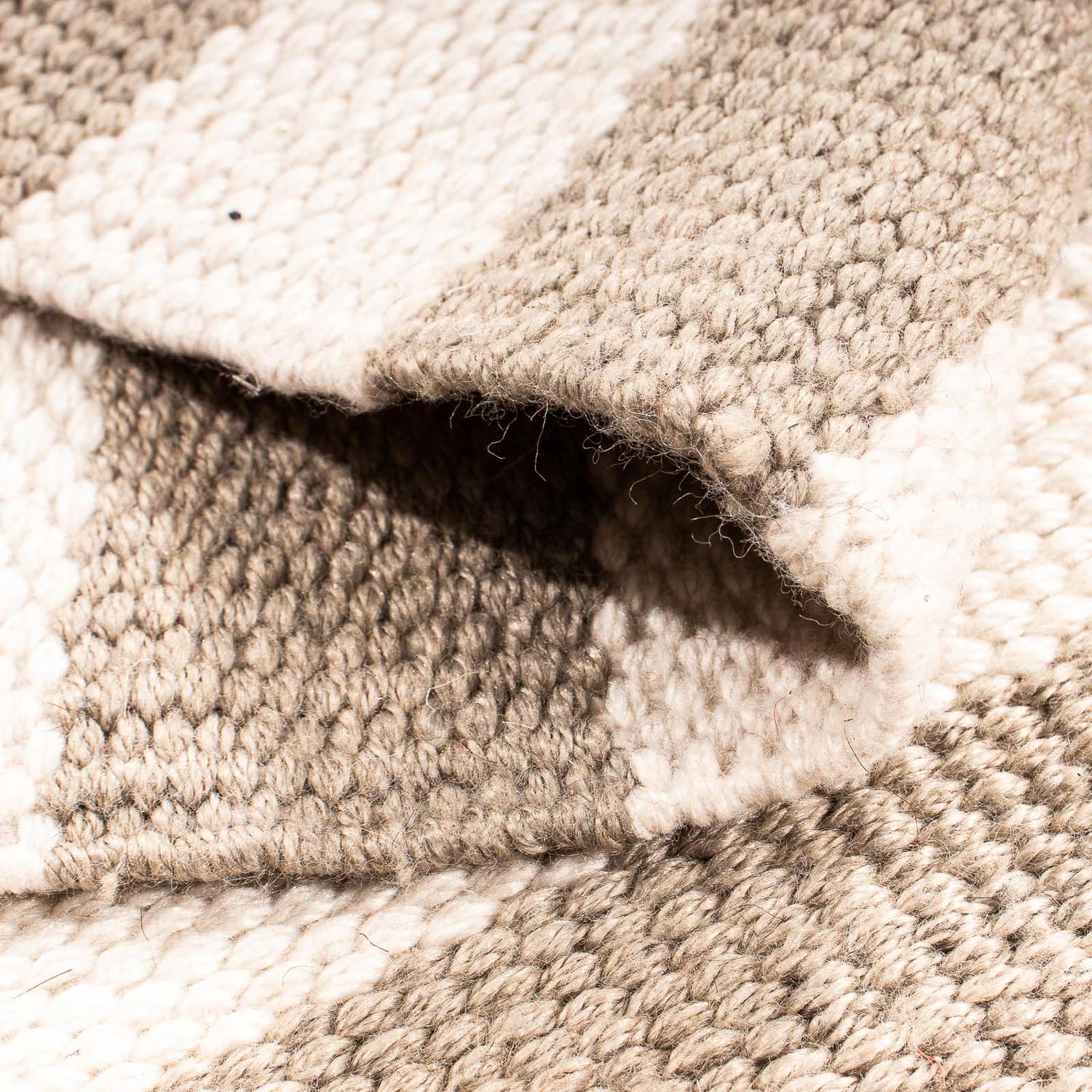Tapis Kelim - Tendance carré  - 68 x 64 cm - beige