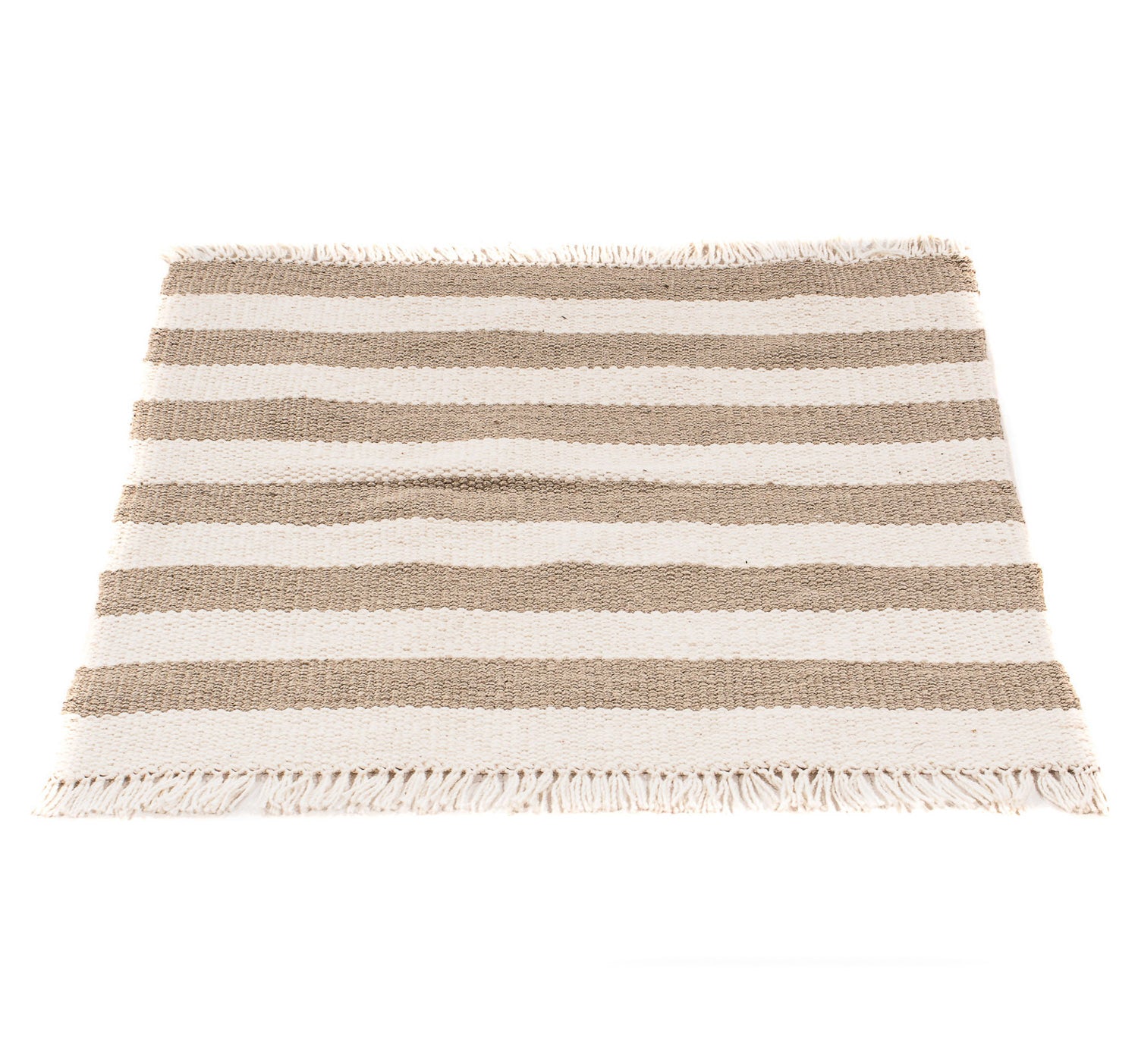 Tapis Kelim - Tendance carré  - 68 x 64 cm - beige