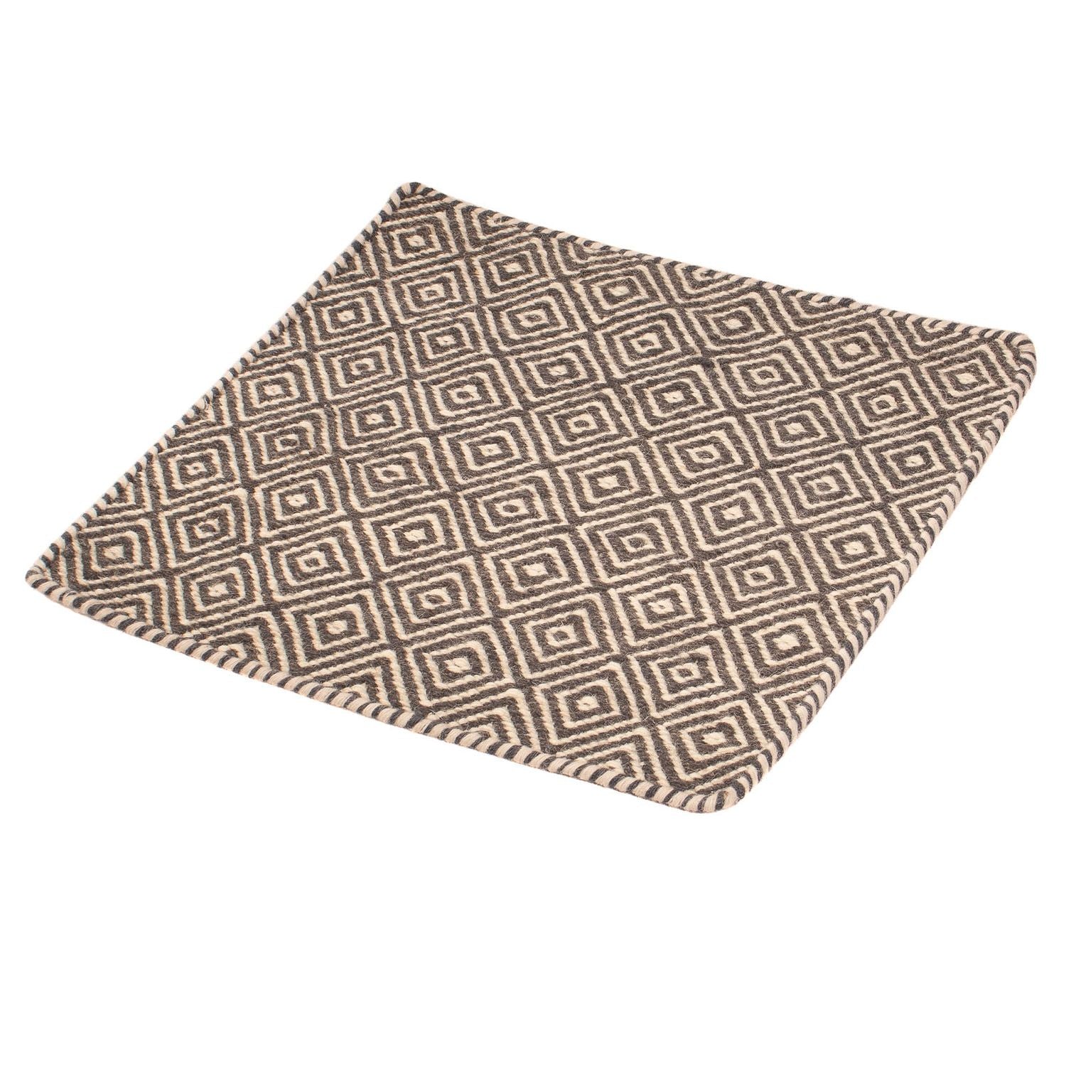 Tapis Kelim - Tendance carré  - 45 x 45 cm - multicolore
