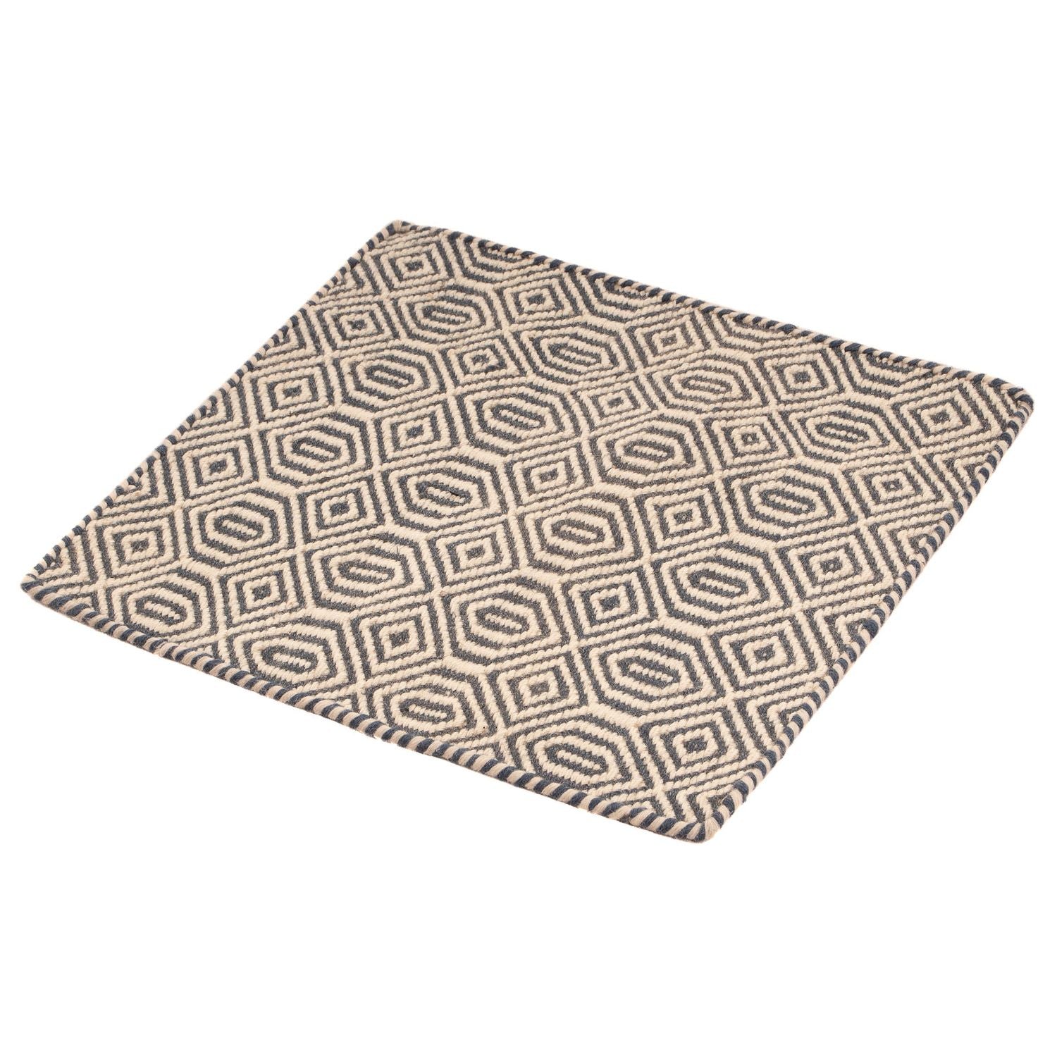 Tapis Kelim - Tendance carré  - 47 x 44 cm - multicolore