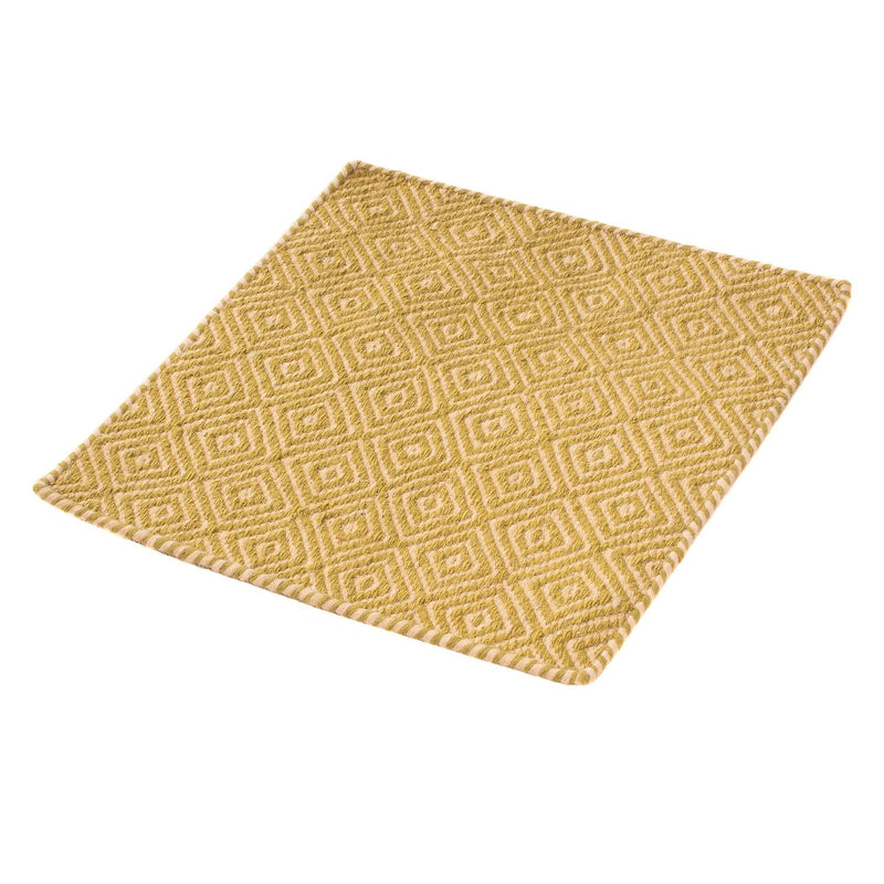 Tapis Kelim - Tendance carré  - 47 x 43 cm - or