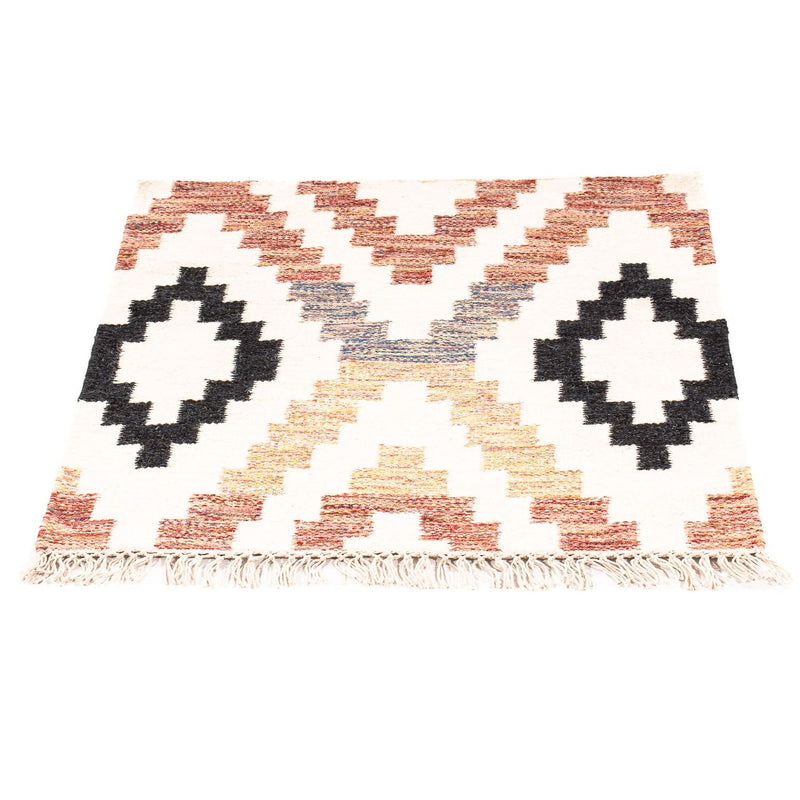 Tapis Kelim - Tendance carré  - 69 x 67 cm - beige