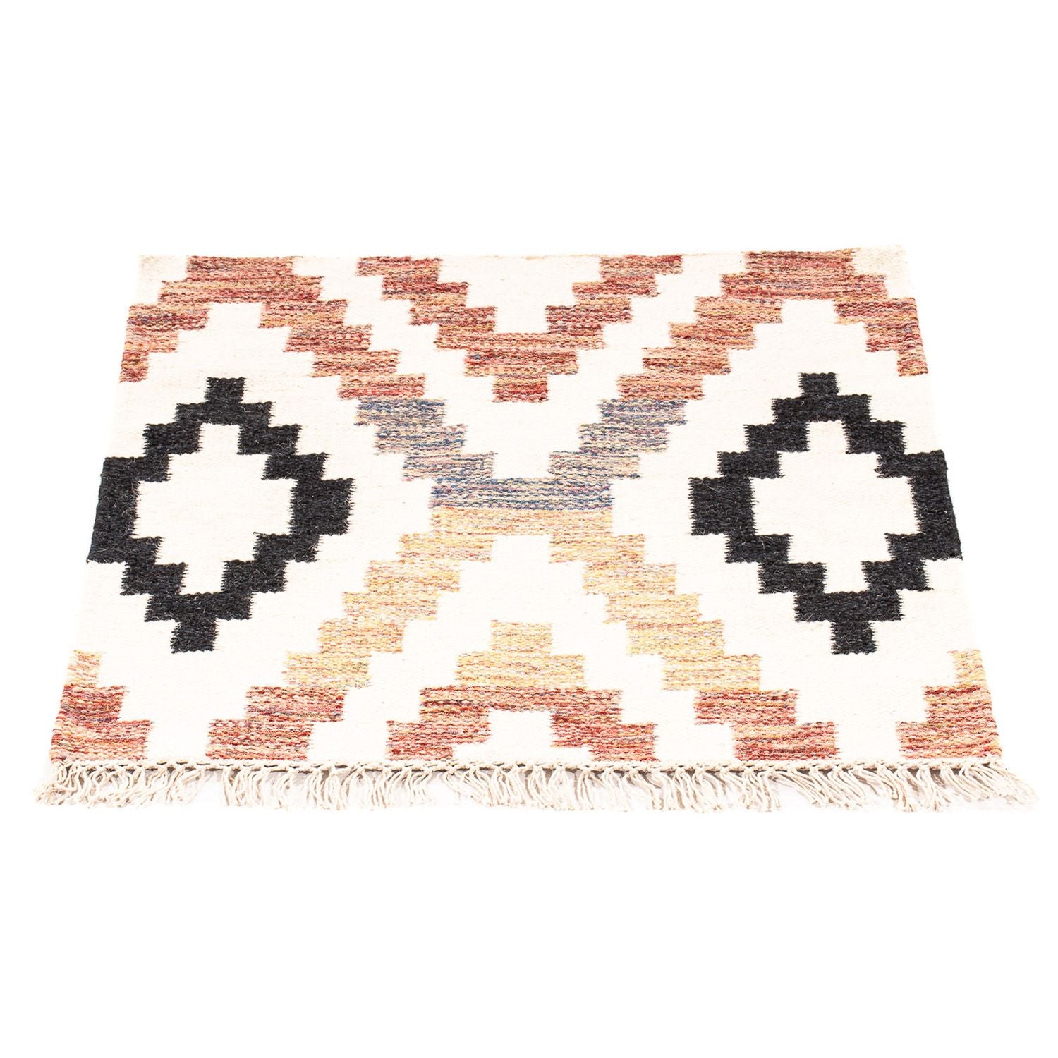Tapis Kelim - Tendance carré  - 69 x 67 cm - beige