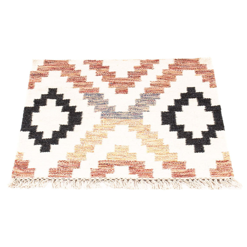 Tapis Kelim - Tendance carré  - 69 x 67 cm - beige