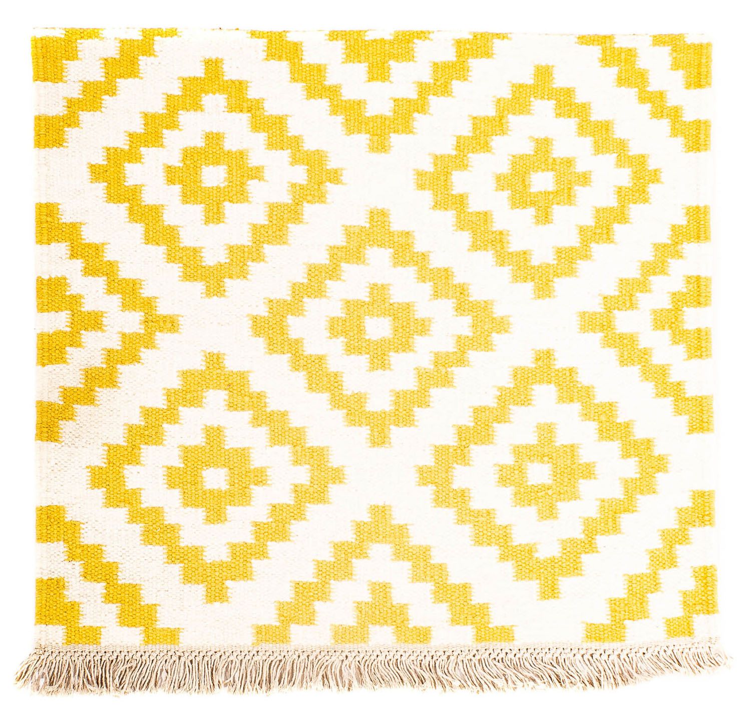 Tapis Kelim - Tendance carré  - 80 x 72 cm - beige