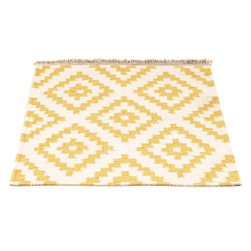 Tapis Kelim - Tendance carré  - 80 x 72 cm - beige