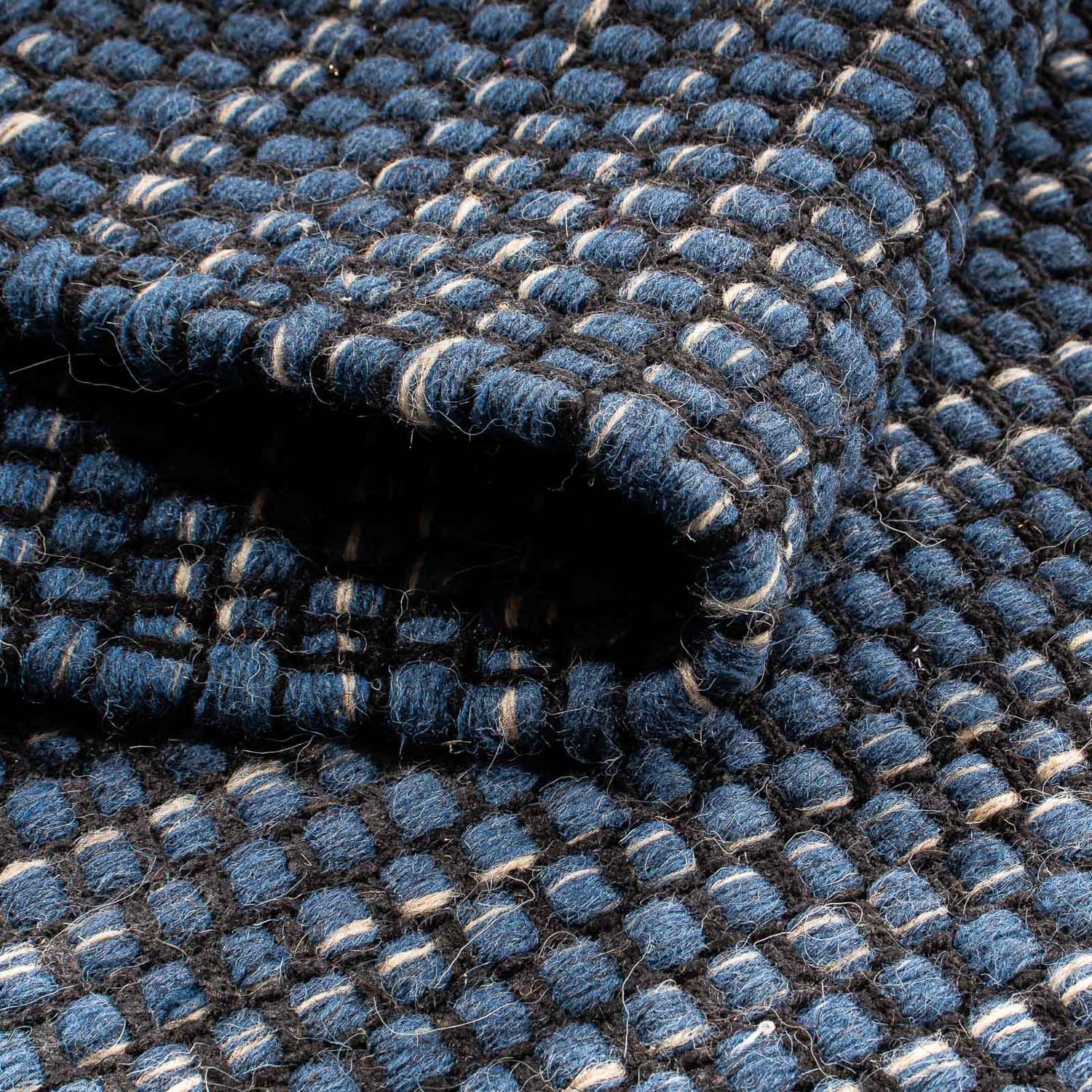 Tapis Kelim - Tendance - 88 x 62 cm - bleu foncé