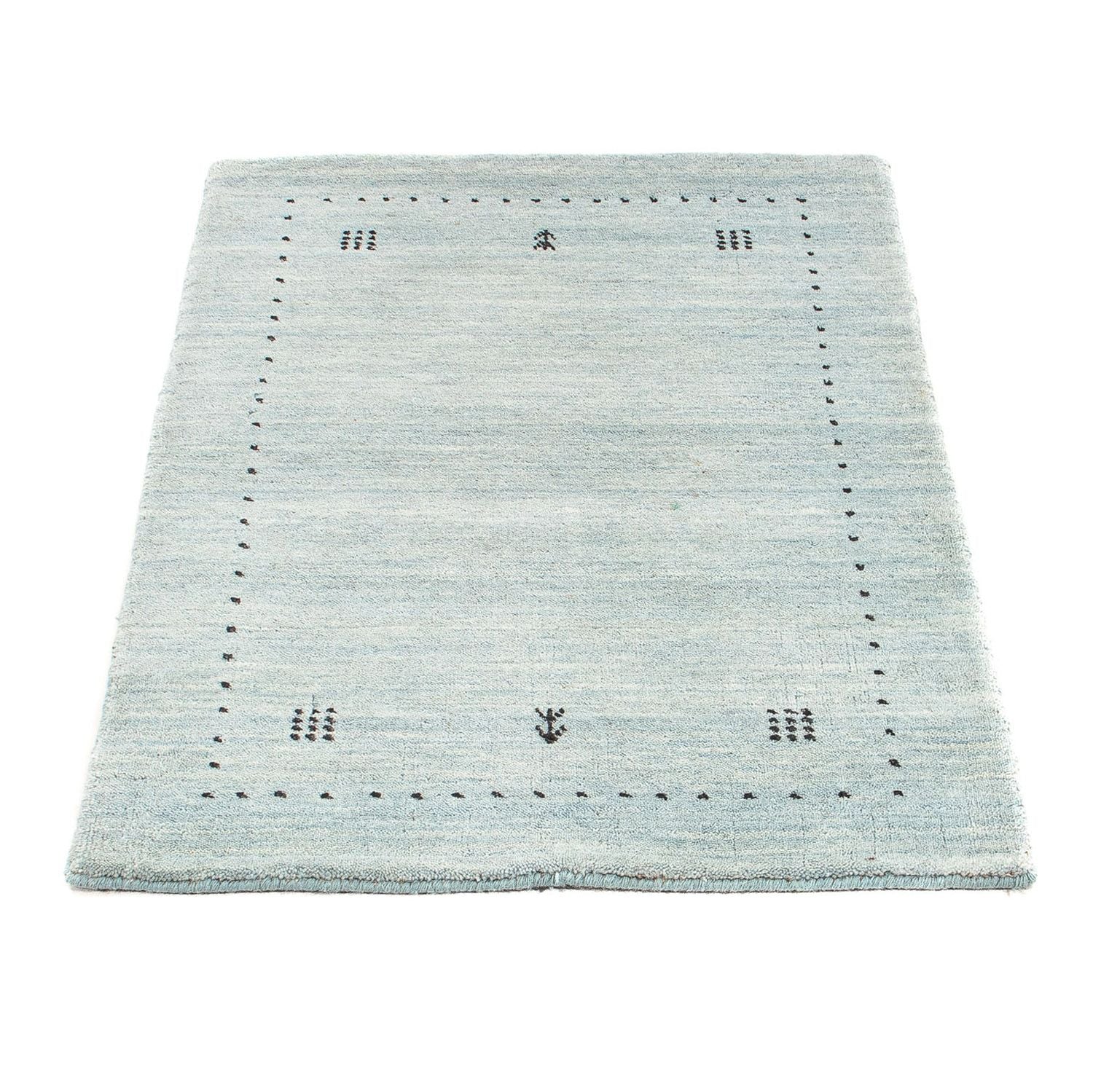 Tapis Gabbeh - Loribaft Indus - 95 x 65 cm - bleu clair