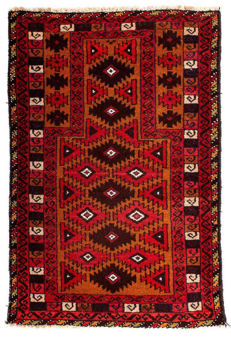 Belutsch Teppich 125 x 80 cm - dunkelrot