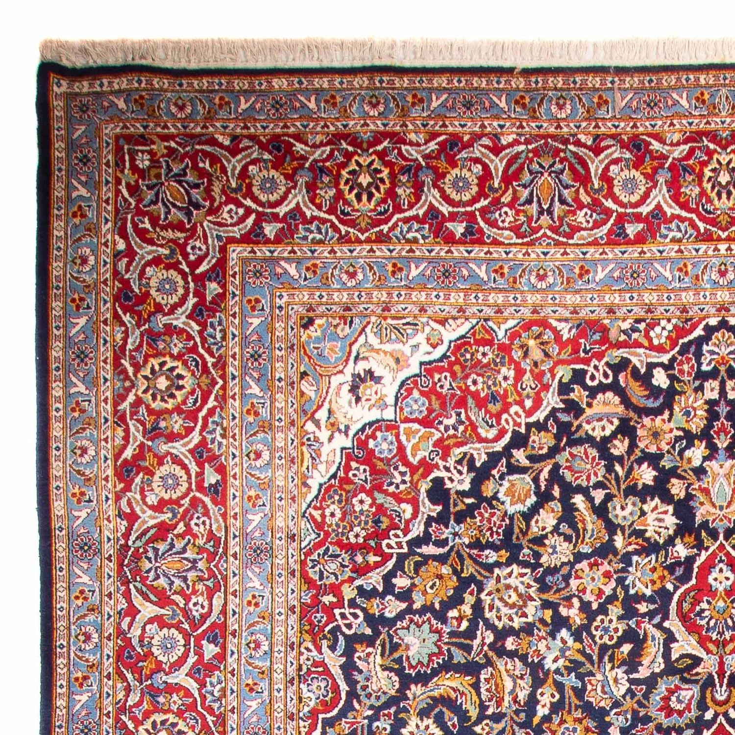 Tapis persan - Keshan - 362 x 267 cm - bleu foncé
