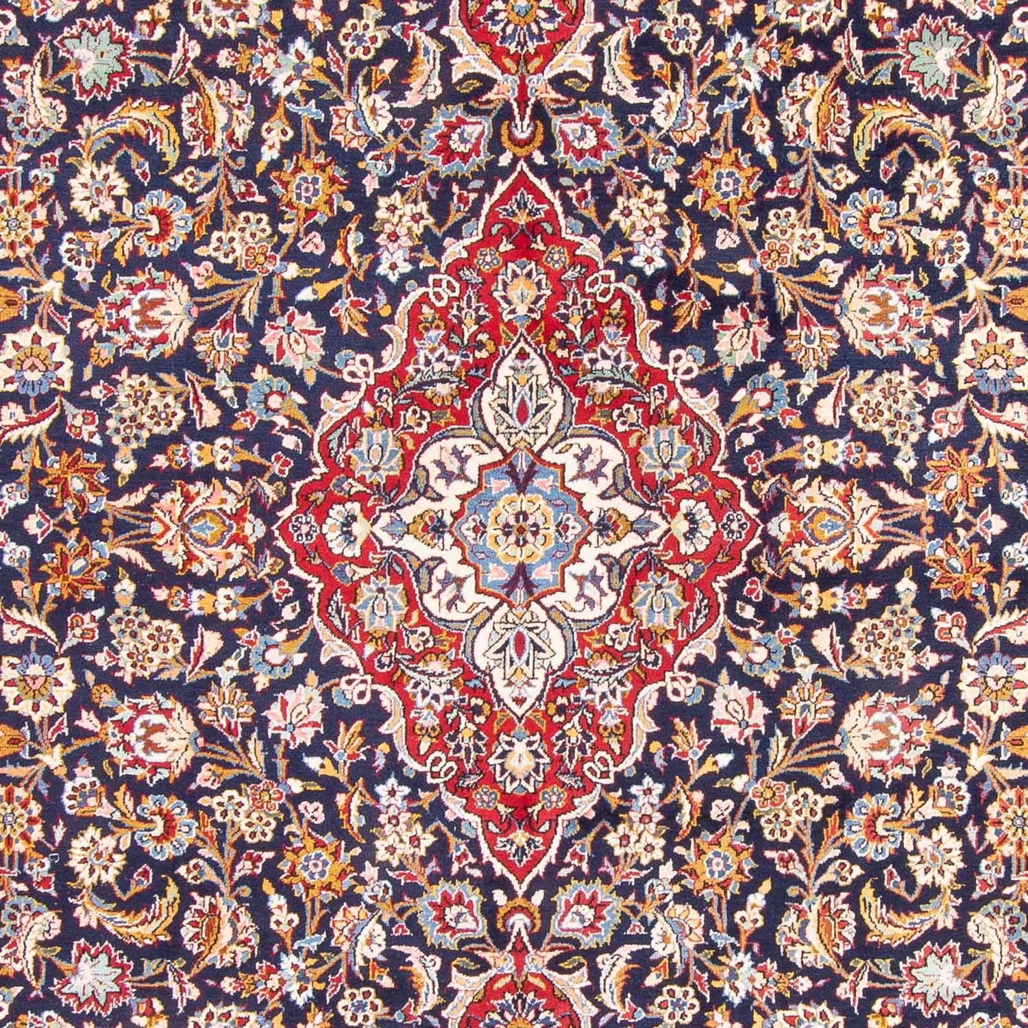 Tapis persan - Keshan - 362 x 267 cm - bleu foncé