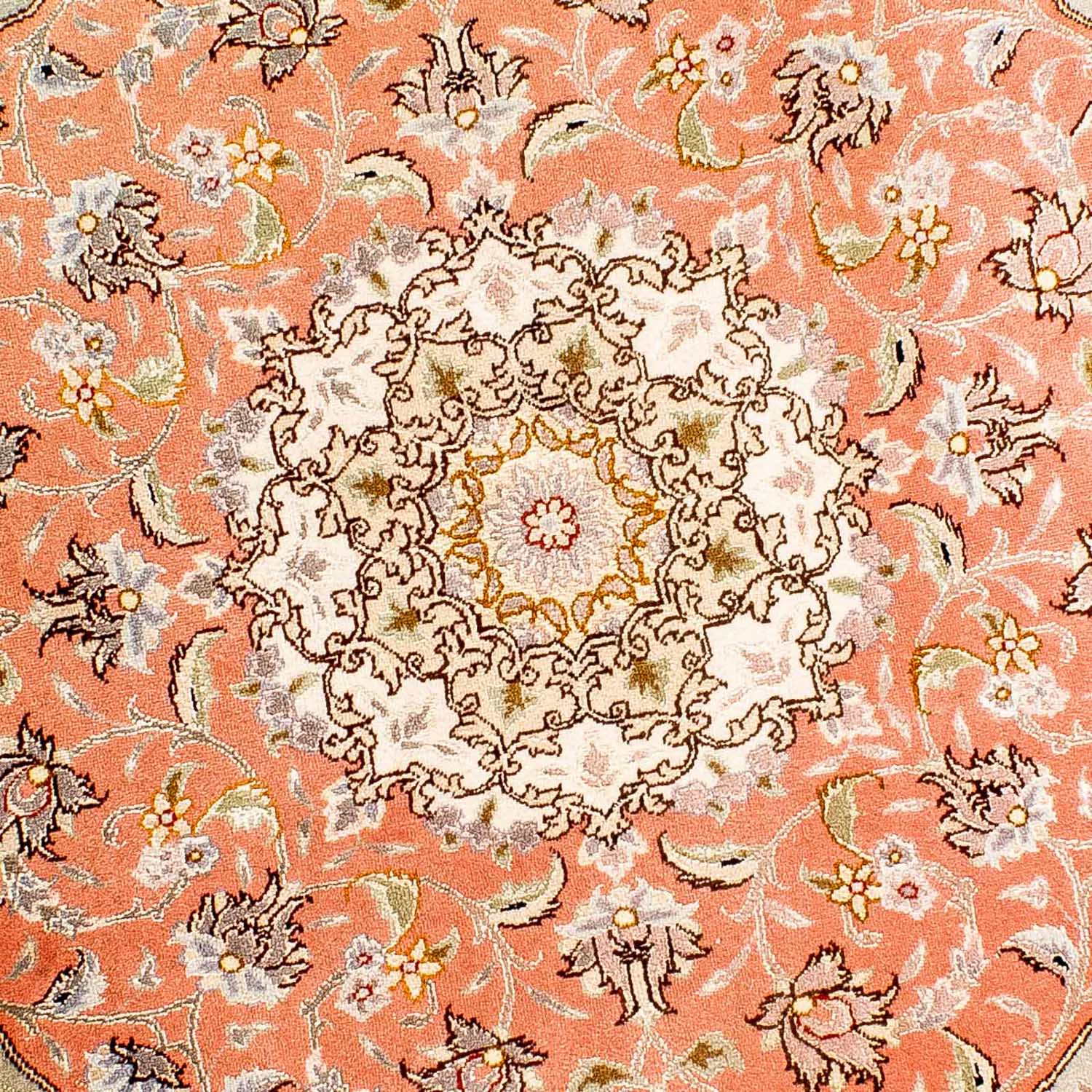 Tapis persan - Tabriz - Royal ronde  - 102 x 102 cm - rouge clair
