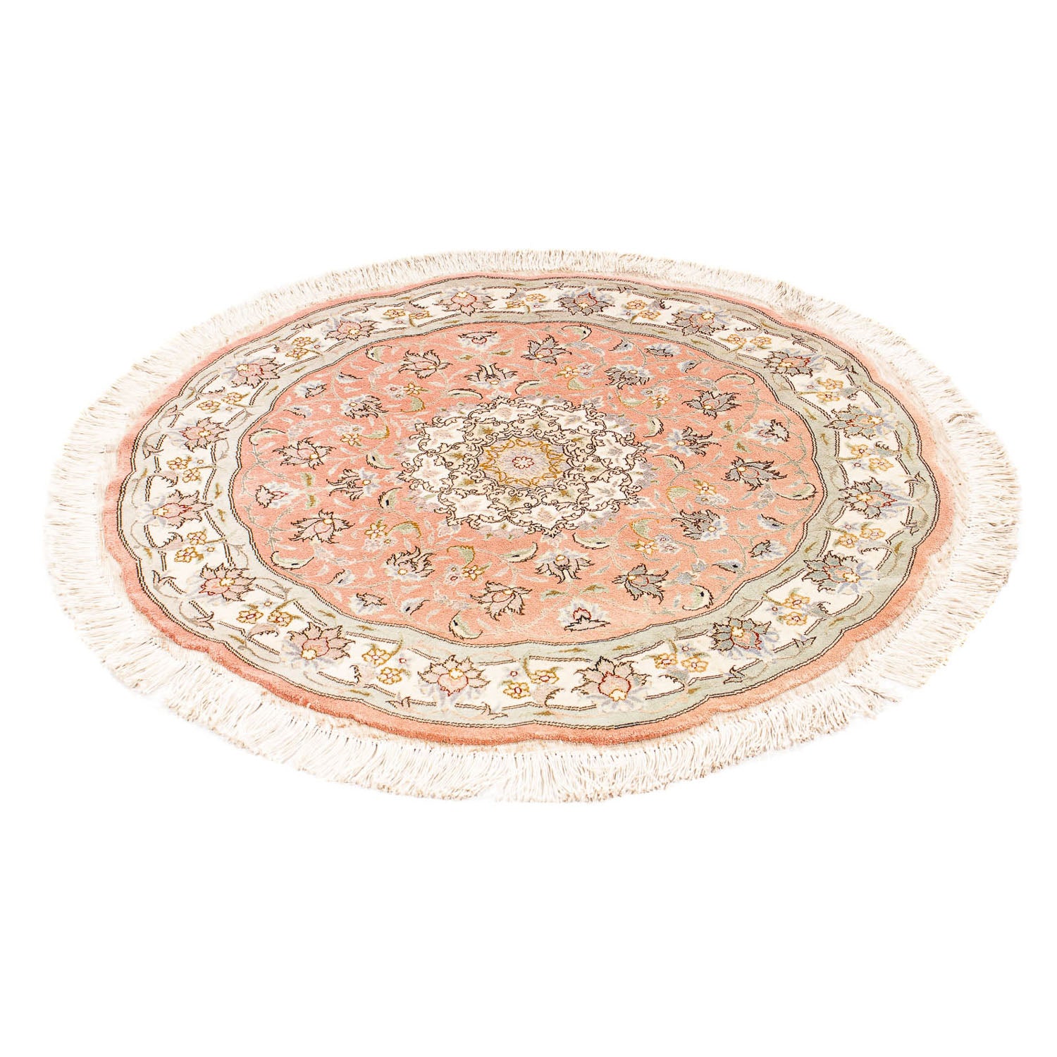 Tapis persan - Tabriz - Royal ronde  - 102 x 102 cm - rouge clair