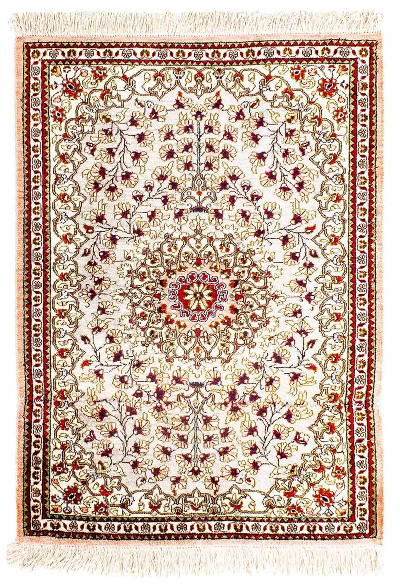 Tapis en soie - Ghom soie - Premium - 80 x 59 cm - beige