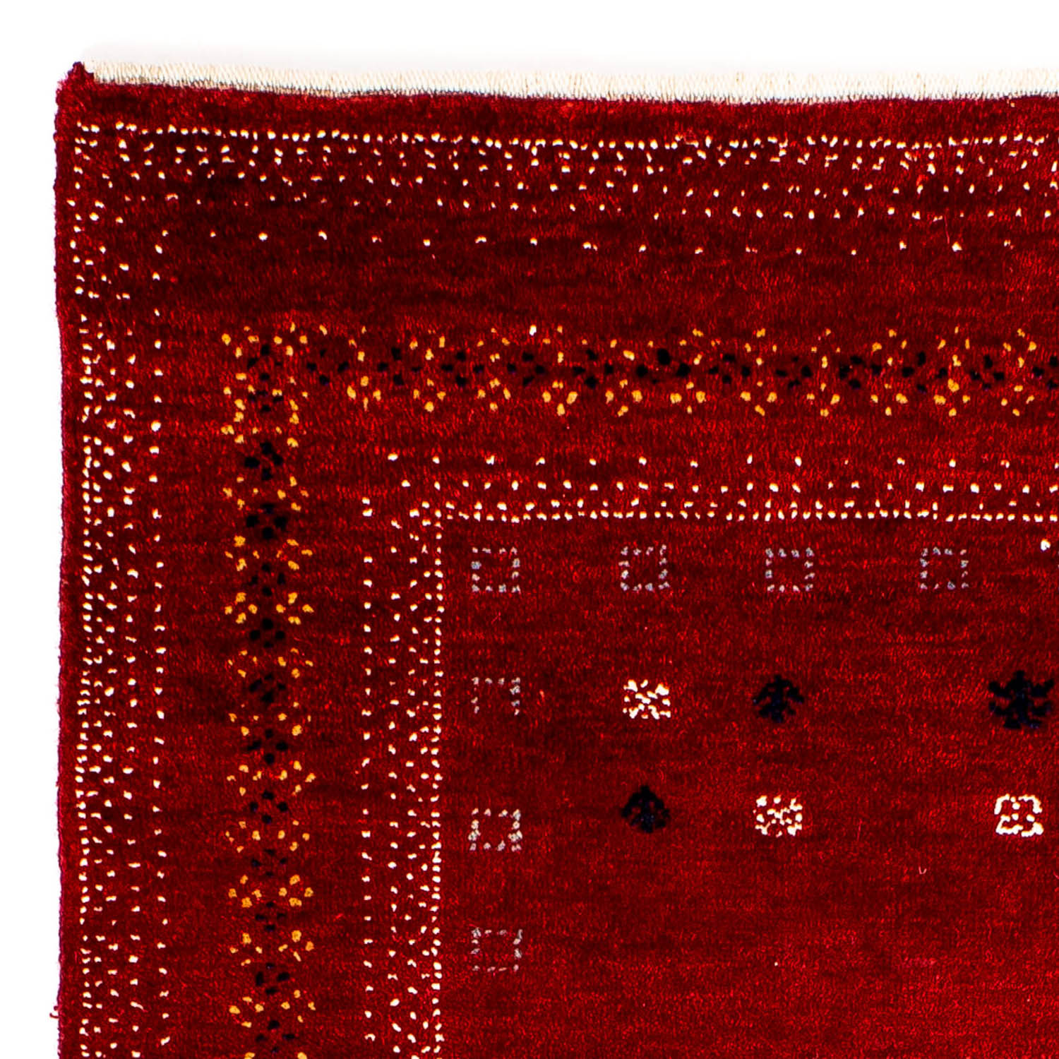 Tapis Gabbeh - Loribaft Persan - 120 x 81 cm - rouge foncé