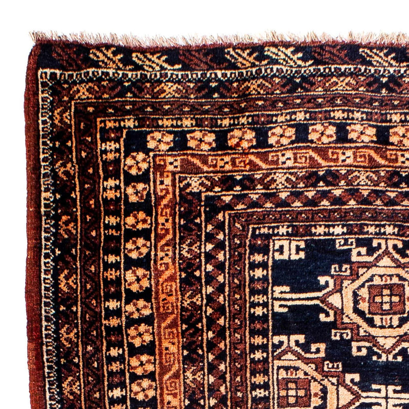 Tapis afghan - 140 x 94 cm - bleu foncé