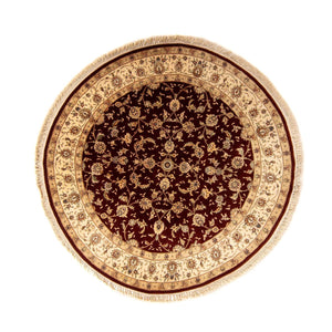 Tapis persan - Tabriz - Royal ronde  - 204 x 204 cm - rouge foncé