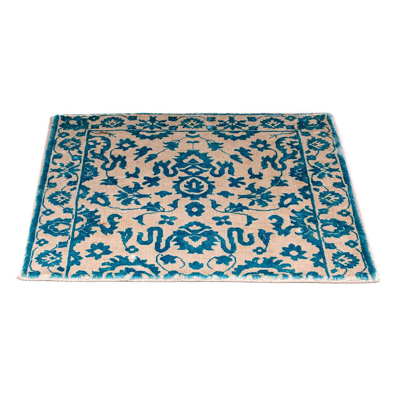 Tapis en viscose carré  - 70 x 70 cm - turquoise