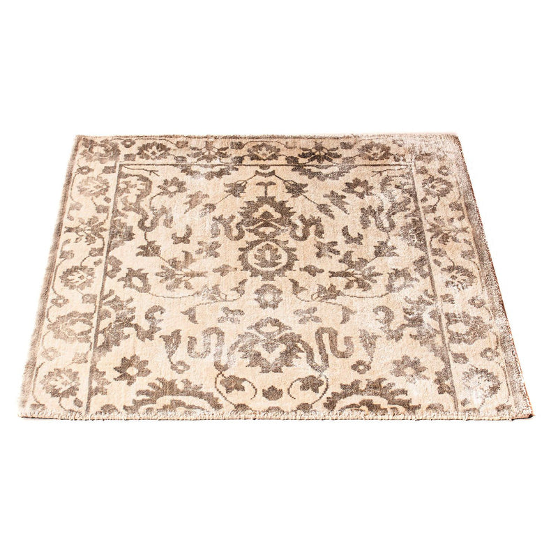 Tapis en viscose carré  - 70 x 70 cm - marron clair