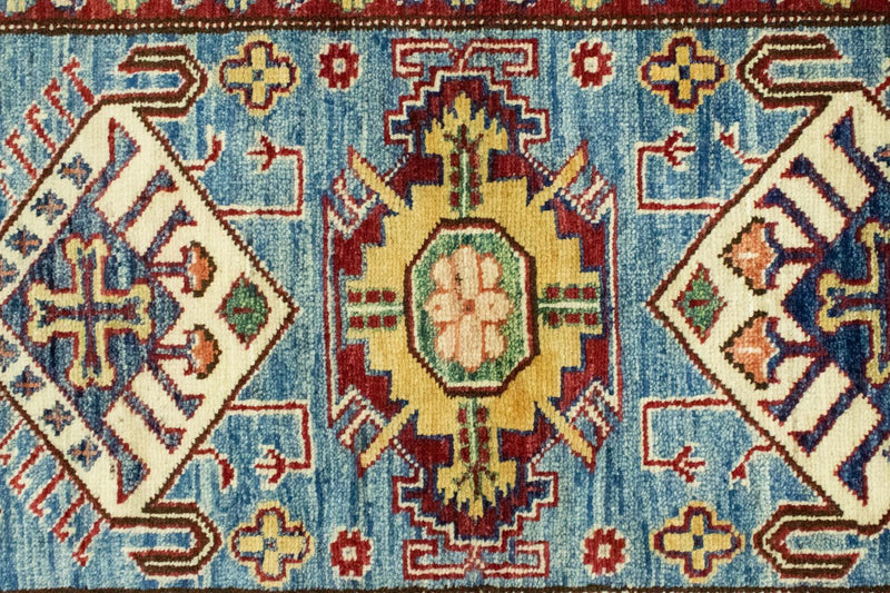 Tapis Ziegler - Kazak - 132 x 79 cm - bleu clair