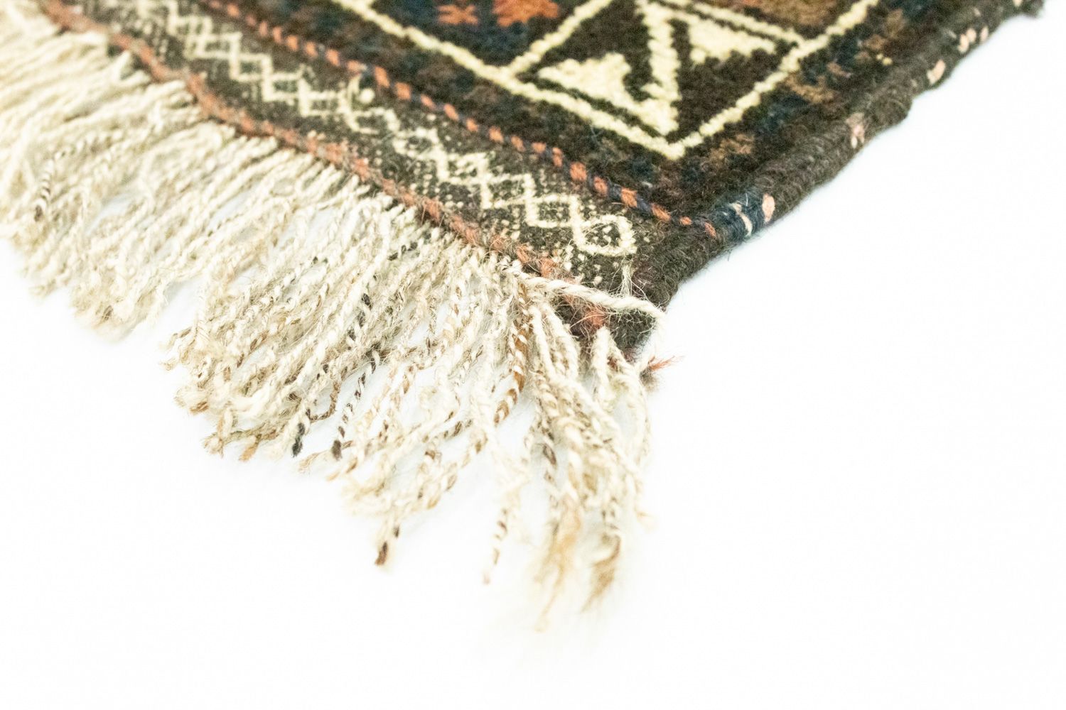 Tapis afghan carré  - 66 x 64 cm - bleu