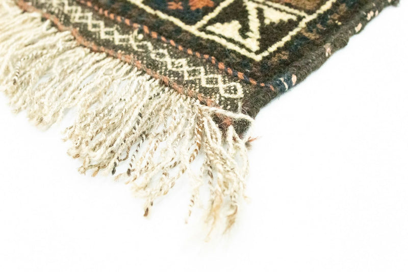 Tapis afghan carré  - 66 x 64 cm - bleu