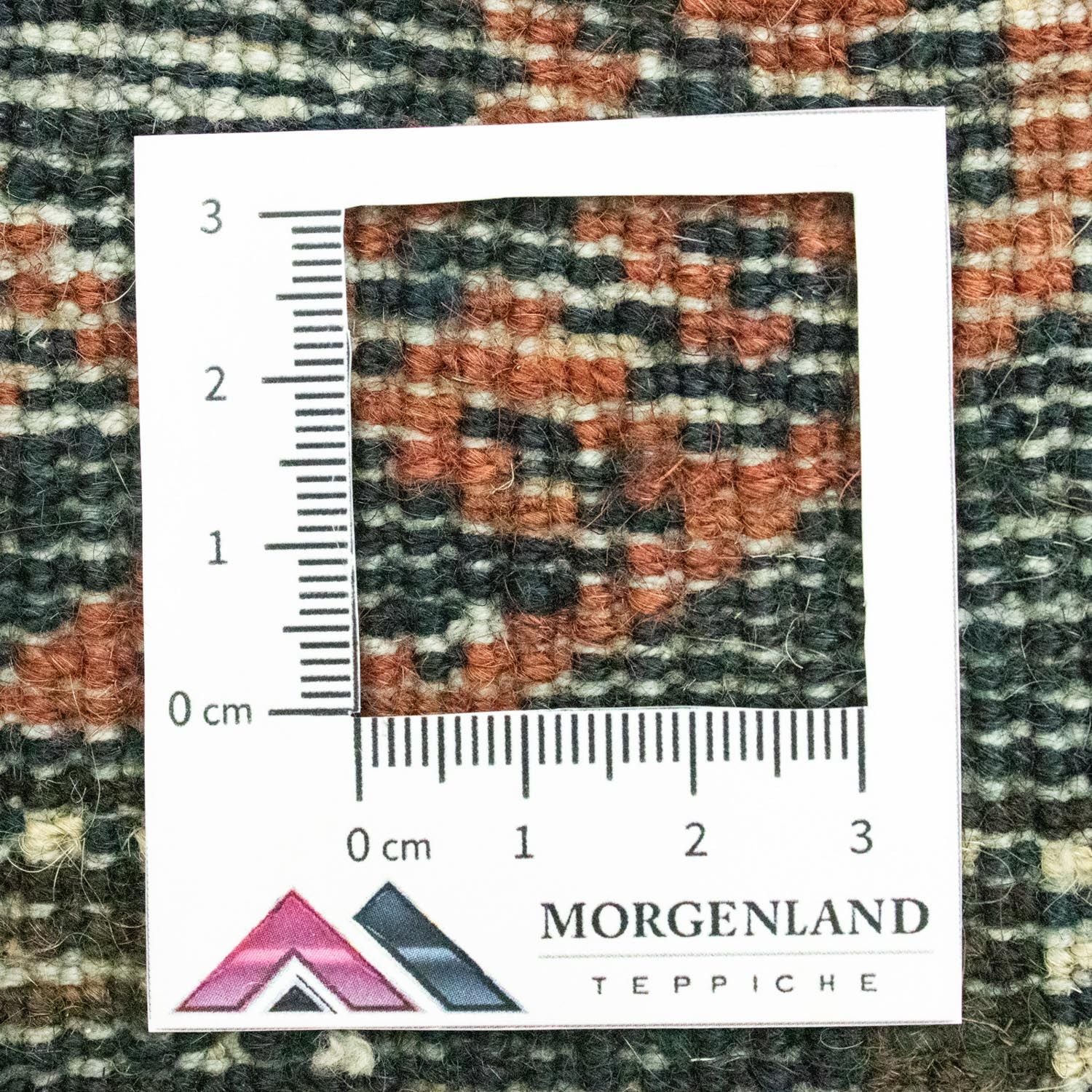 Tapis afghan carré  - 66 x 64 cm - bleu