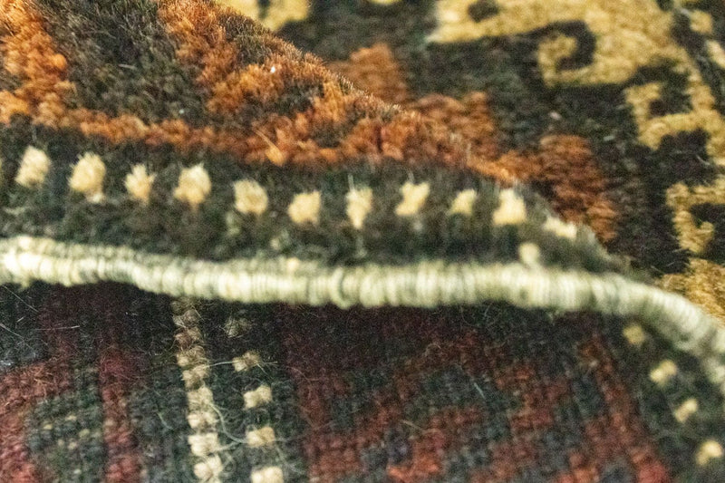 Tapis afghan carré  - 47 x 41 cm - marron