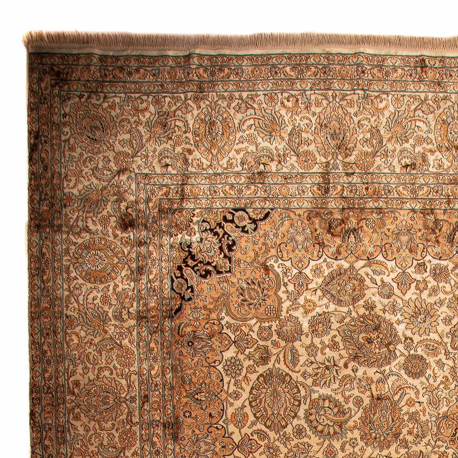 Tapis en soie - Soie du Cachemire - 410 x 307 cm - marron clair