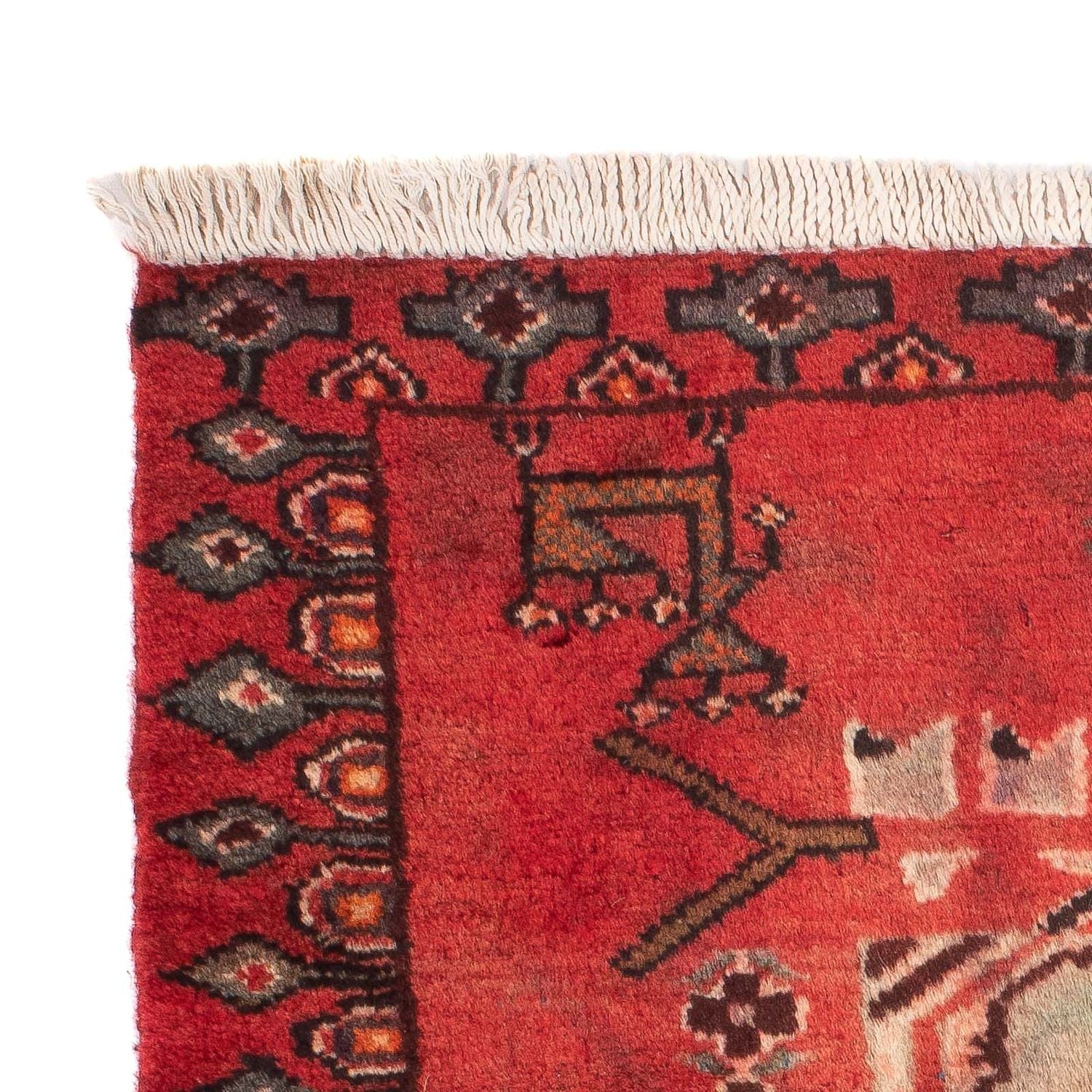 Tapis persan - Nomadic carré  - 98 x 95 cm - rouge foncé