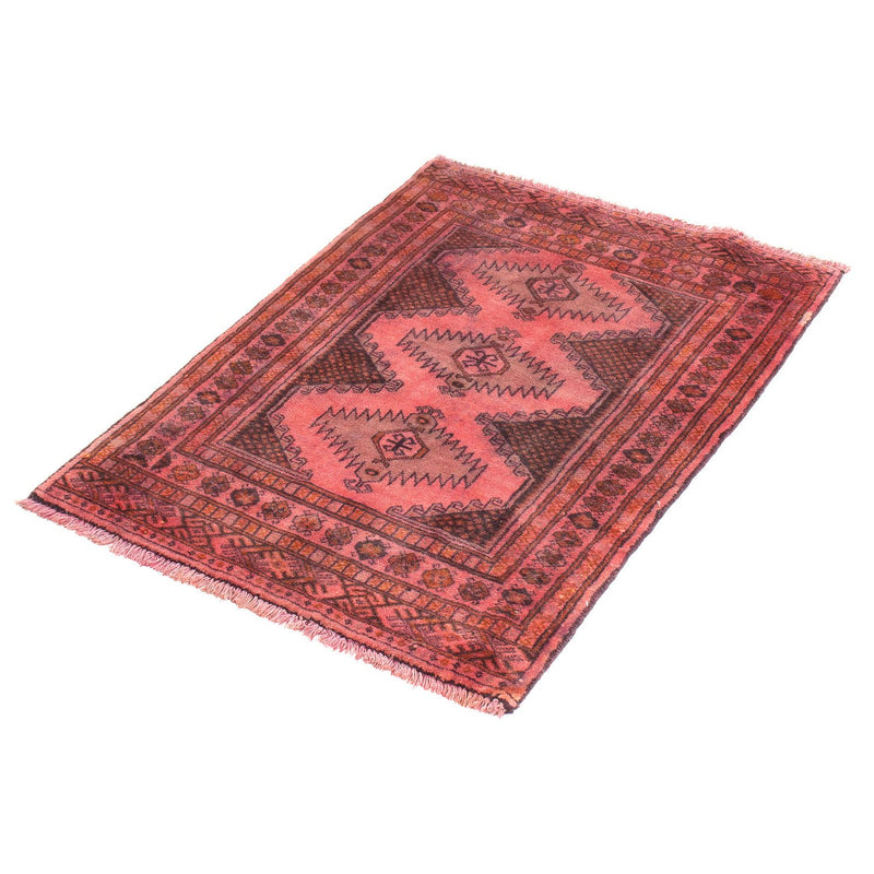 Tapis Turkaman - 86 x 63 cm - rouge clair